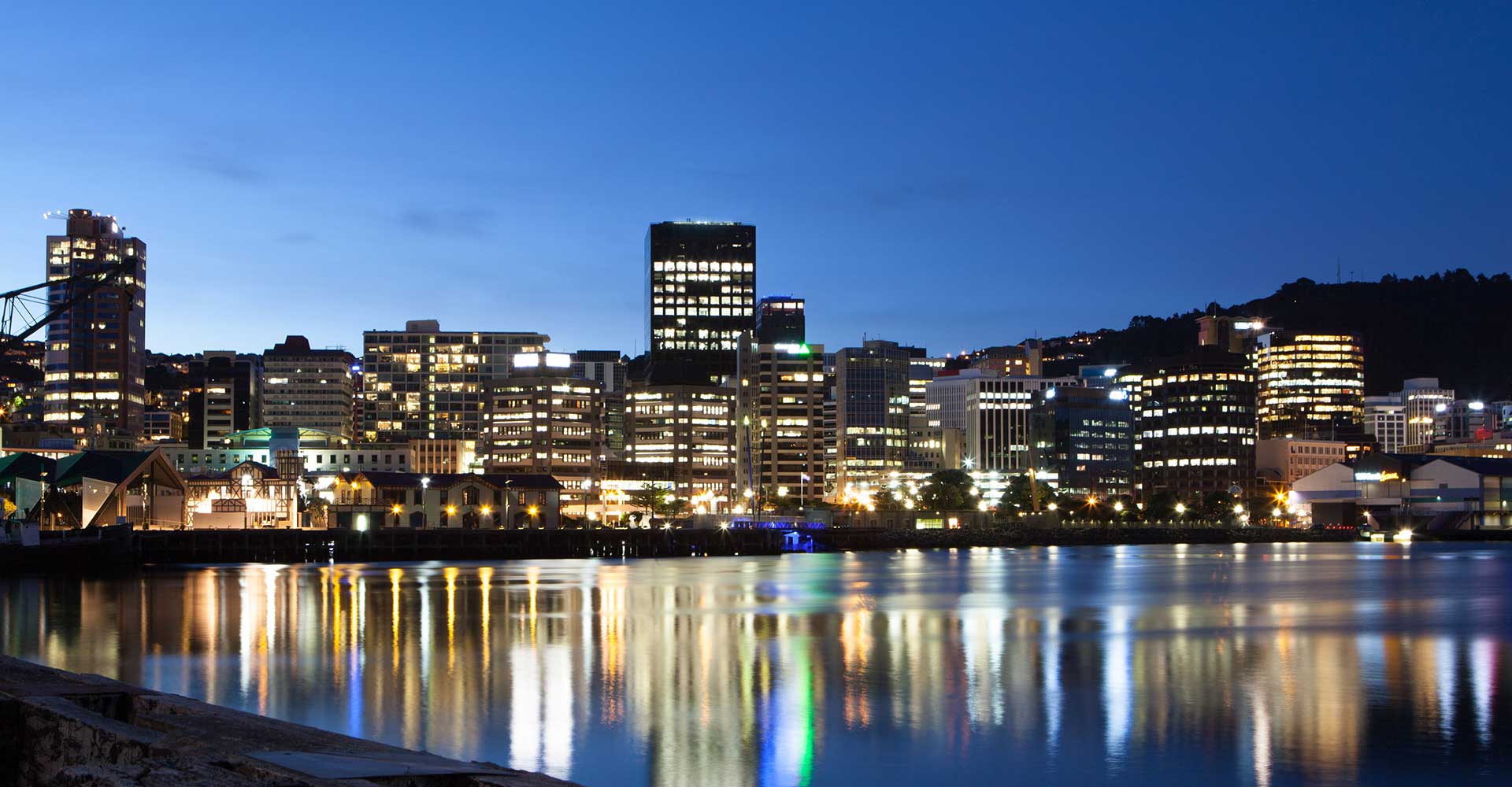 Wellington city at night