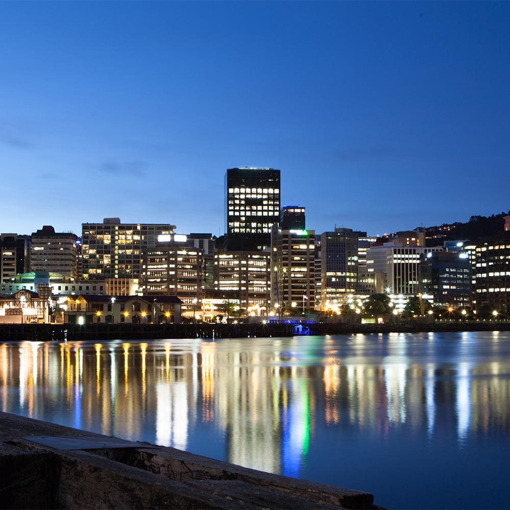 Wellington city at night